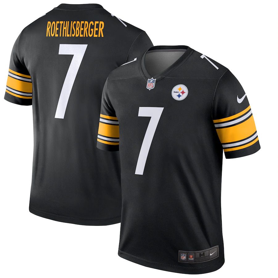 Men Pittsburgh Steelers #7 Ben Roethlisberger Nike Black Legend NFL Jersey